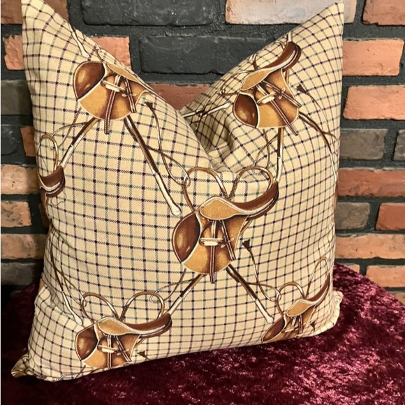 Ralph Lauren Saddle Print Pillow - Picture 3 of 4